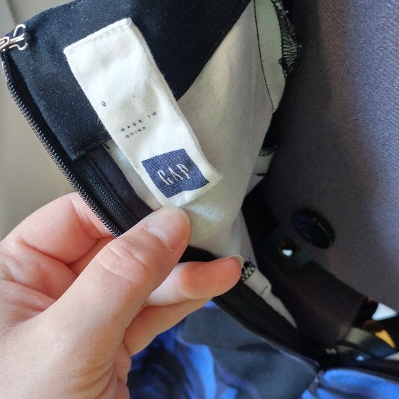 Black and Blue Rose Fit & Flare Dress, Gap - Picture 5 of 5